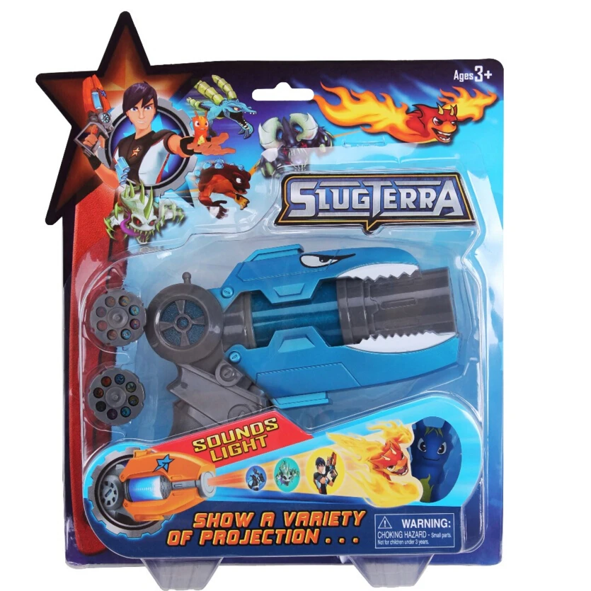 [TOP] 23 см аниме Slugterra звучащий светильник игрушка пистолет дать 1 Slugterra кукла Фигурка как подарки мальчик проекционный пистолет