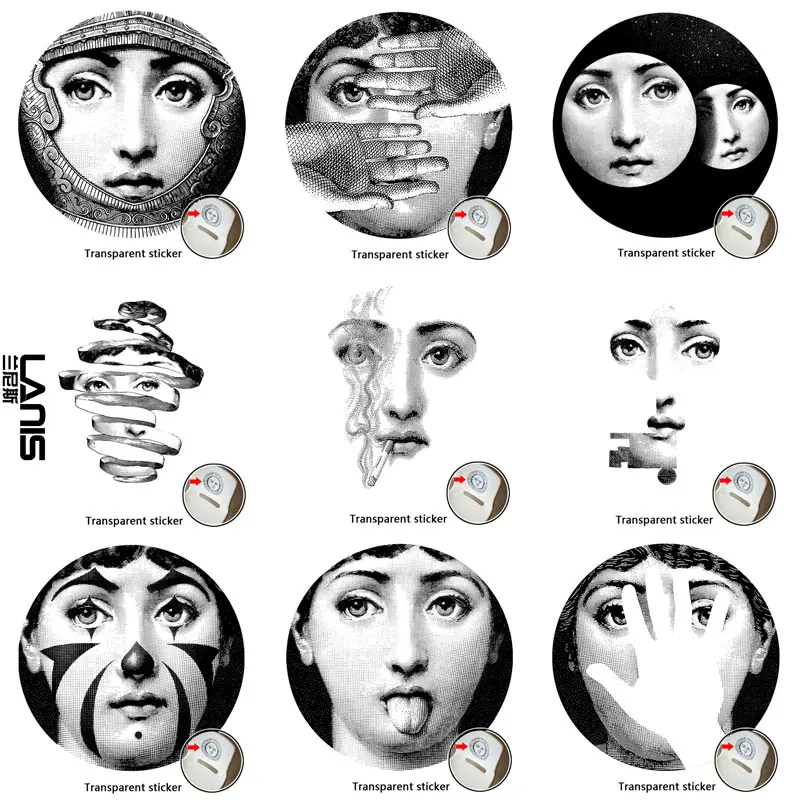 NO.1-28 Designer Fornasetti Wallpaper The Same As Transparent Stickers For Decoration Living Room 1 PCS