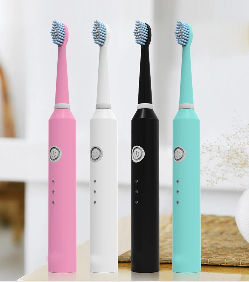 Escova de Dentes Elétrica com 2 Brainbow Carga Substituição Cabeça 6 Modo Vibração Branqueamento 1 pc Usb 15 Beleza e saúde