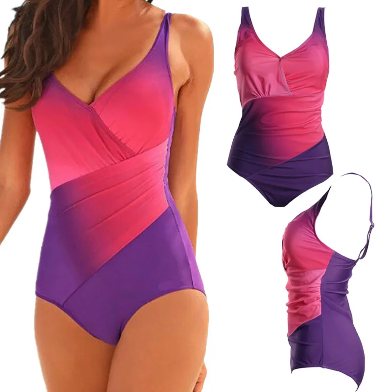 

Women Plus size Tankini Set Female Vintage Swimwear With Push up Padded Bras 4XL Bathing suit