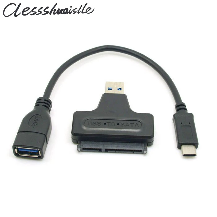 (100 шт./лот) USB 3.0 Type C Φ Женский и 3 1 к SATA 22pin OTG кабель адаптера данных для Macbook &