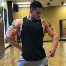 Мужская майка для бодибилдинга, тренажерные залы, фитнес-тренировки, хлопковая рубашка без рукавов, Кроссфит, брендовая одежда, Стрингер, майка, мужской повседневный жилет