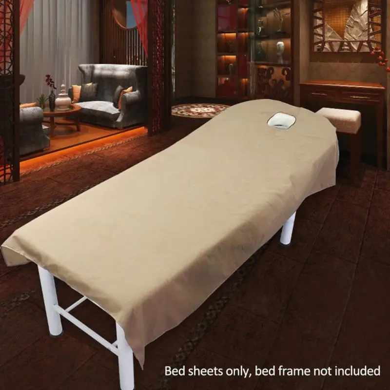 Косметический салон кровати простыни покрытие спа массаж лечение кровать листовое покрытие для стола с отверстием#06 - Цвет: Camel