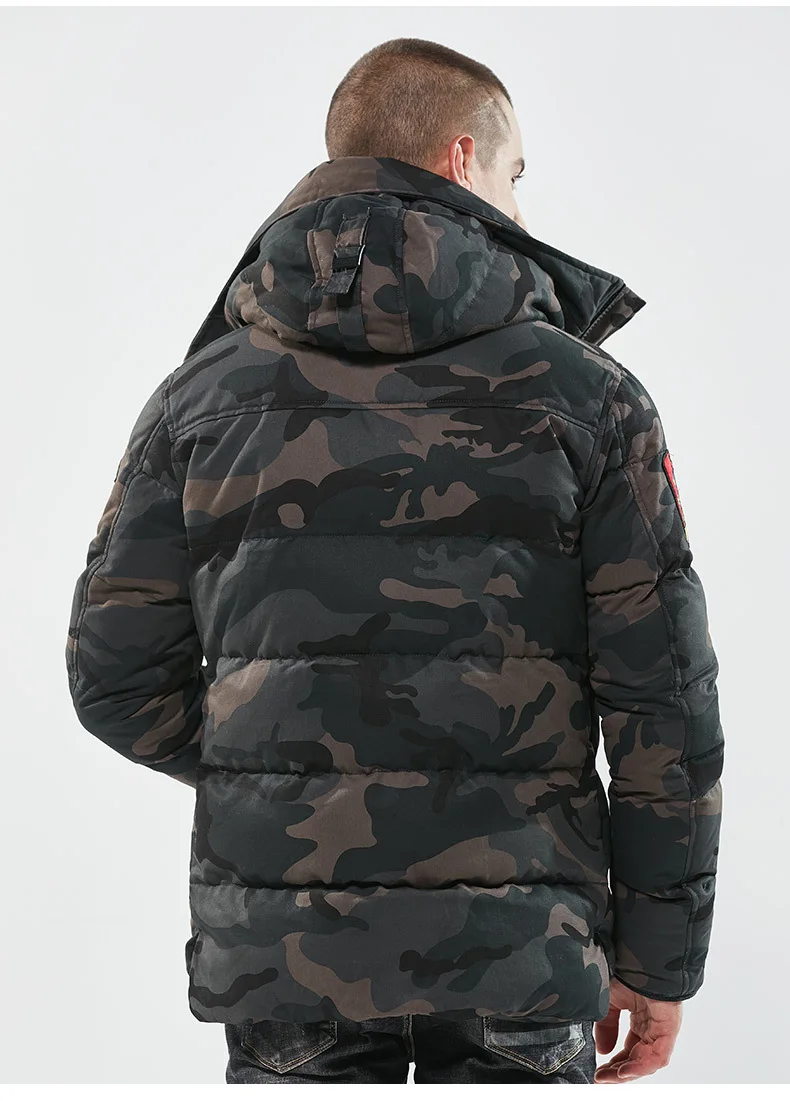 Hot Sale Winter Jacket Men Thicken Cotton Camouflage Parka Hiphop Chaquetas Hombre Mens Casual Streetwear Outerwear Hooded Coats fur parka