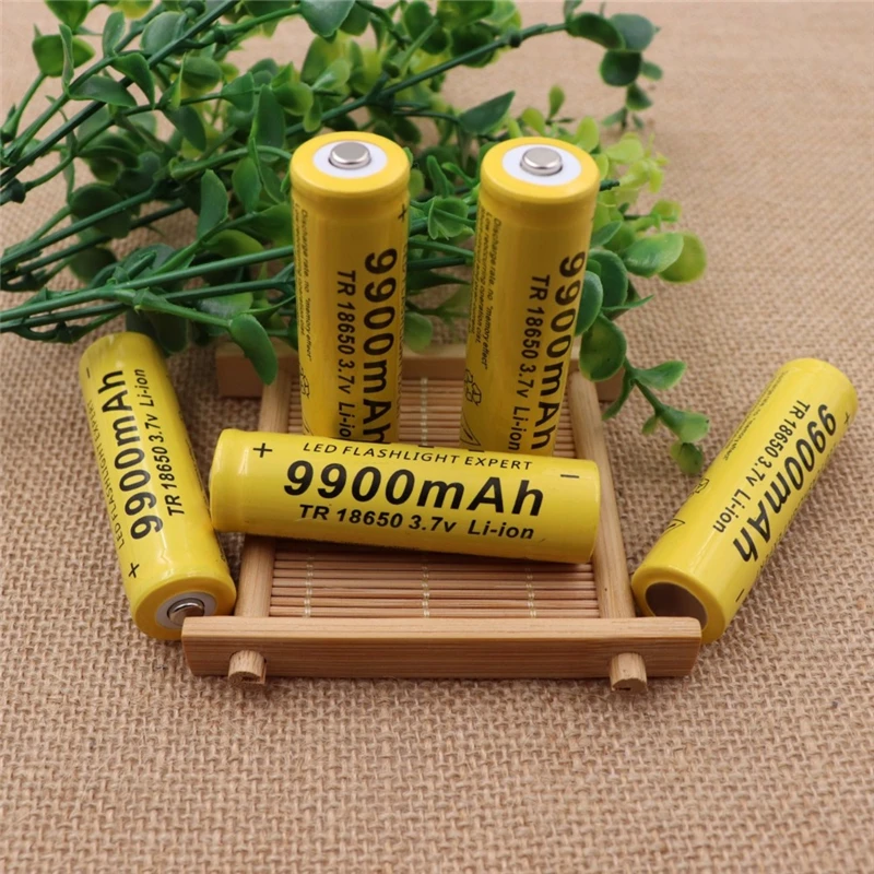 10PCS-New-100-pattern-Yellow-Shell-GTF-18650-3-7V-9900mAh-Capacity-Rechargeable-Li-ion-Battery (1)