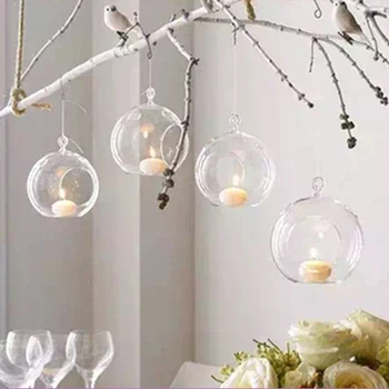 

6pcs Hanging Ball Wedding Candlestick Acrylic Transparent Candlestick Plastic Ball Bulb Ball Wedding Decoration include