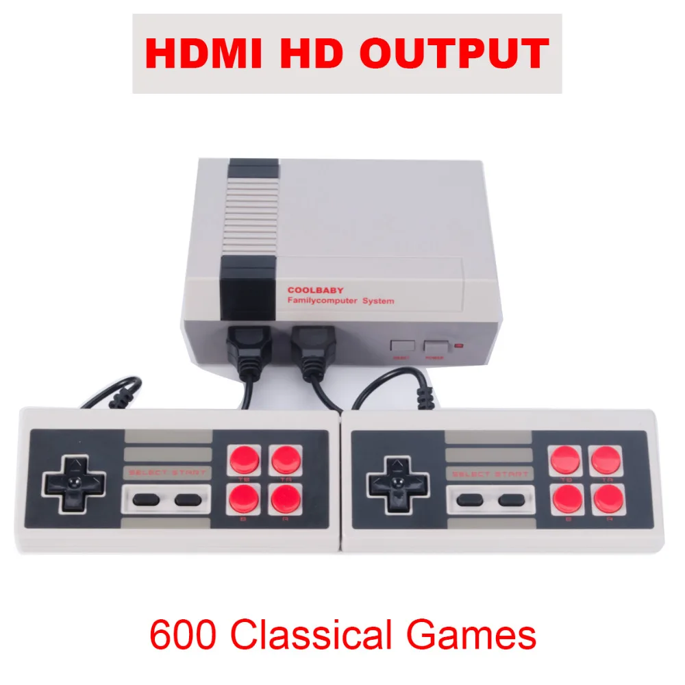 CoolBaby HD мини ТВ семейная игровая консоль HDMI 8 бит Ретро Встроенная 600 портативная