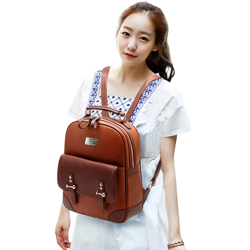

High Quality Backpack Women Faux Leather Backpacks School Girls Fashional Bag for Teens Teenage School Bags for Girls