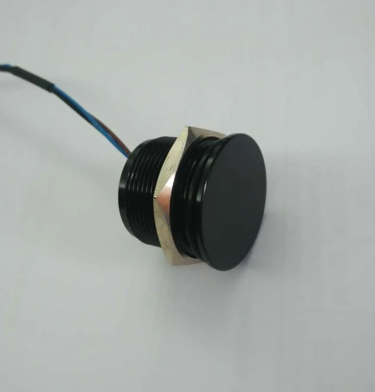 

22mm Piezo Switch with 200mA 24VAC/DC Black color anodized aluminum latching normal open non-illumination