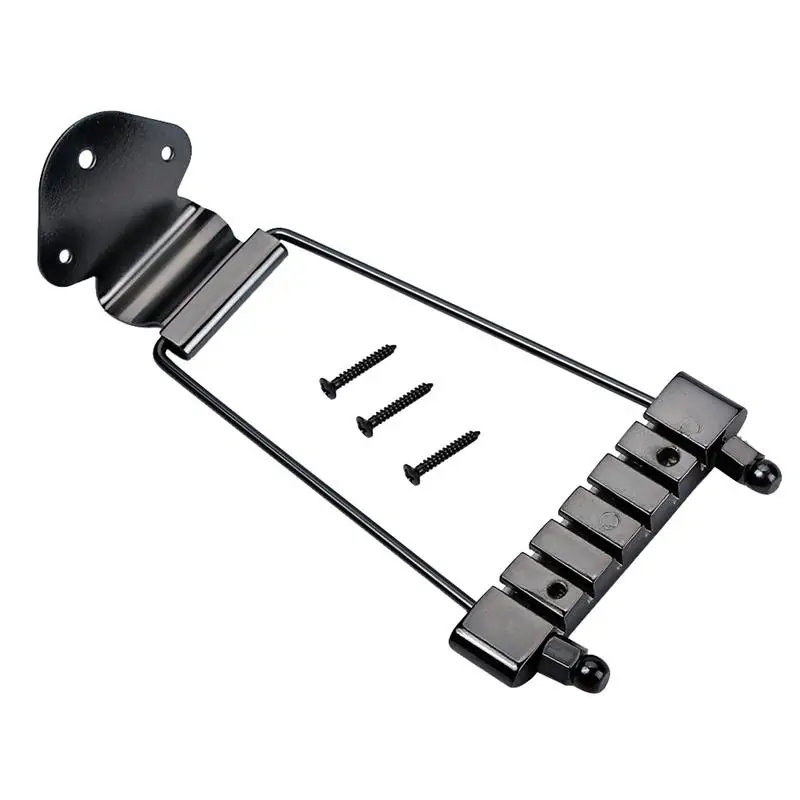 

6 String Long Standard Trapeze Tailpiece Hollowbody Archtop Tailpiece For Jazz Guitar Use(Black)