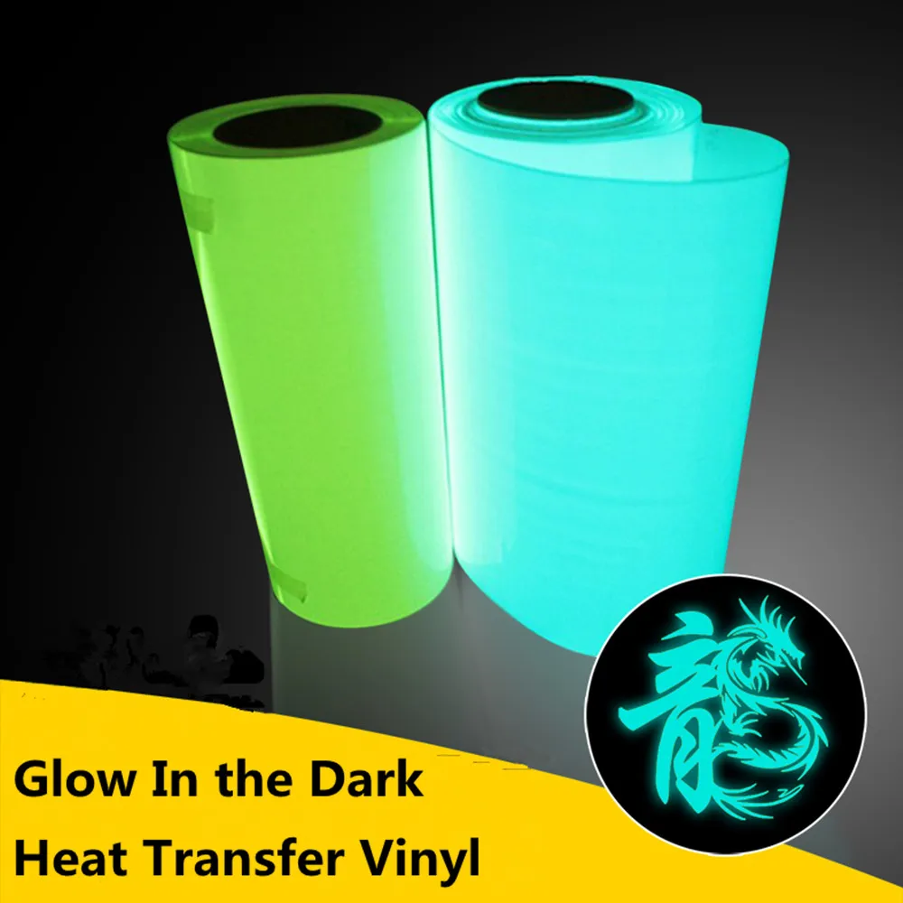 1 sheet 8"x11"/21cmx30cm PU Glow In the Dark Heat Transfer Vinyl T-shirt Iron On HTV Heat Press Machine Cutting Plotter Hot Sale