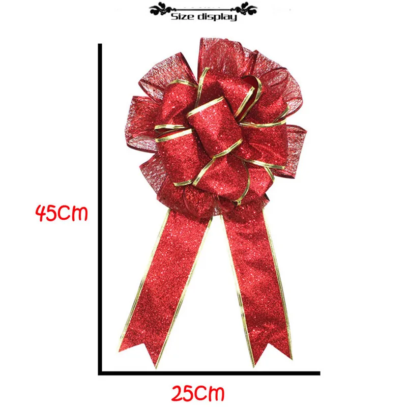 1 PC Large Christmas Bow Red and Gold Bow Bouquet Handcraft Party Decoration christmas decorations for home Tree Ornament N07 (3)