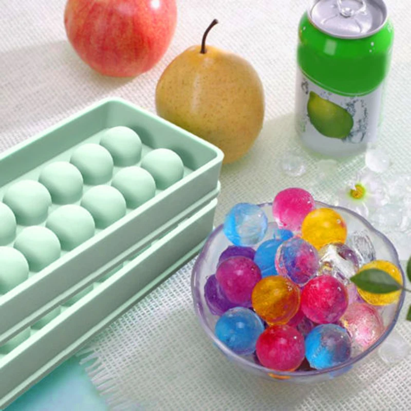 Small Silicone Sphere Ice Ball Mold Round Cube Tray Drink Whiskey Cocktails Chocolate Color Random