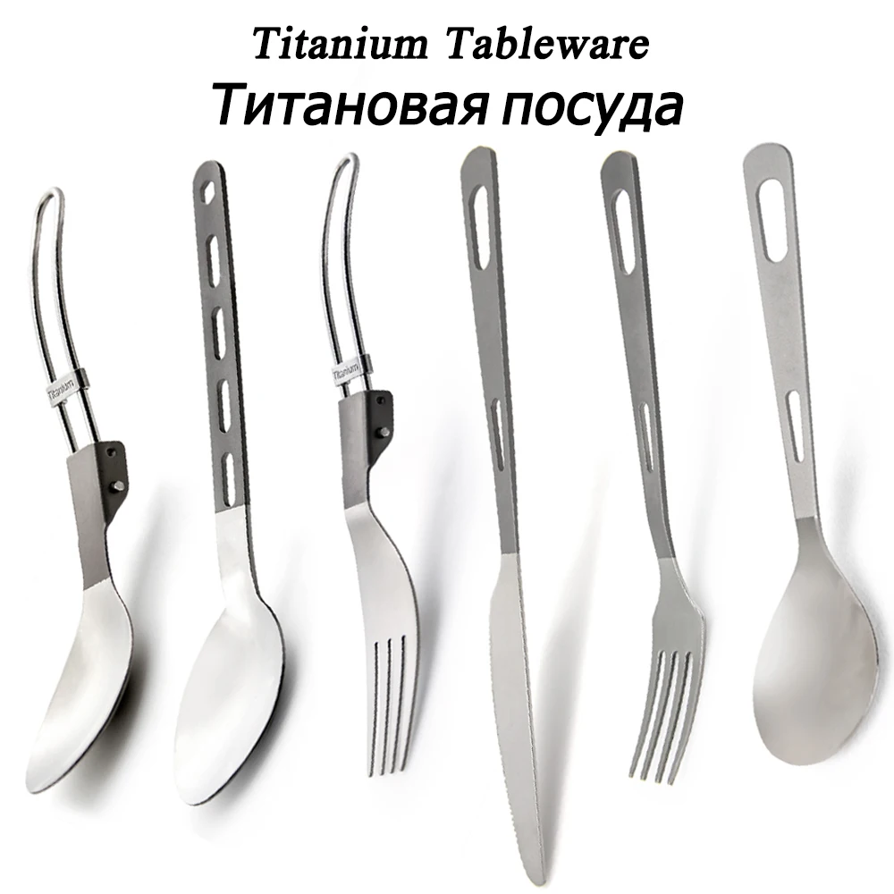 

/ Lightweight Titanium Cutter Knife Titanium Folding Spoon Fork Outdoor Camping Tableware Camping Cutlery Outdoor Picnic Hiking