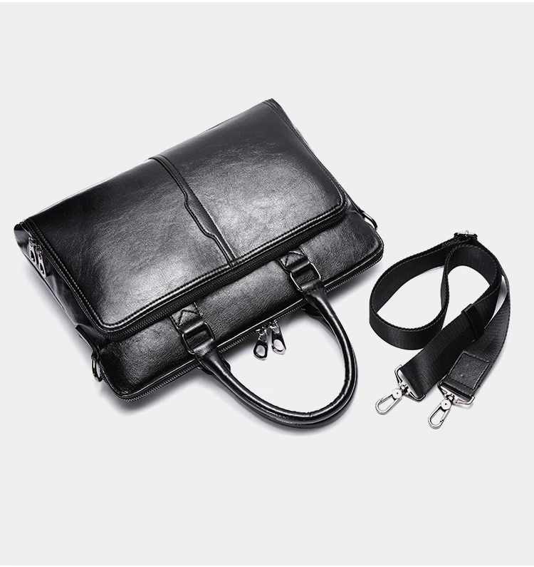 Мужская деловая черная классическая кожаная сумка-портфель мужская сумка-тоут хорошего качества мужская деловая сумка для ноутбука