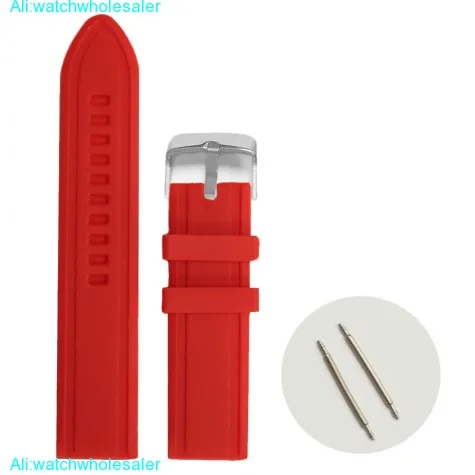 22mm Love Red Color Silicone Jelly Rubber Ladies Watch Band Straps WB1082A22JB