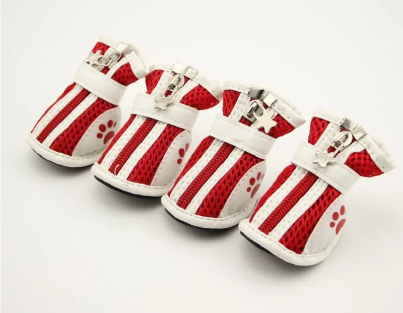 J2 High quality 4pcs/set Pet Dog Shoes Spring Summer Breathable Puppy