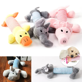 

Dog Pet Puppy Plush Sound Dog Toys Pet Puppy Chew Squeaker Squeaky Plush Sound Duck Pig & Elephant Toys 3 Designs High Quality