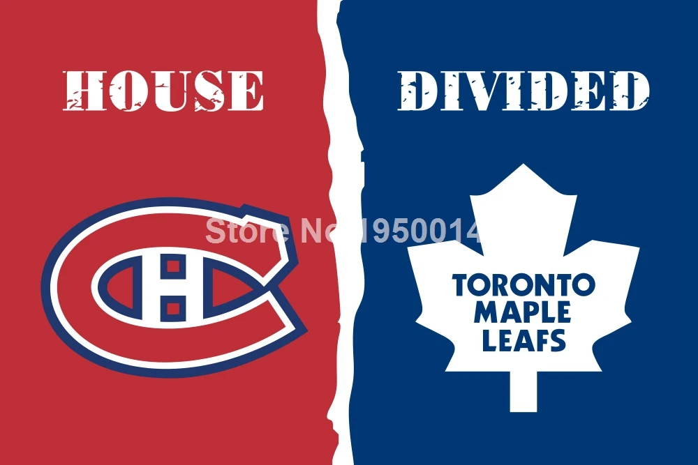 Монреаль Канадиенс Toronto Maple Leafs дом разделенный флаг 3ft x 5ft полиэстер НХЛ Банне