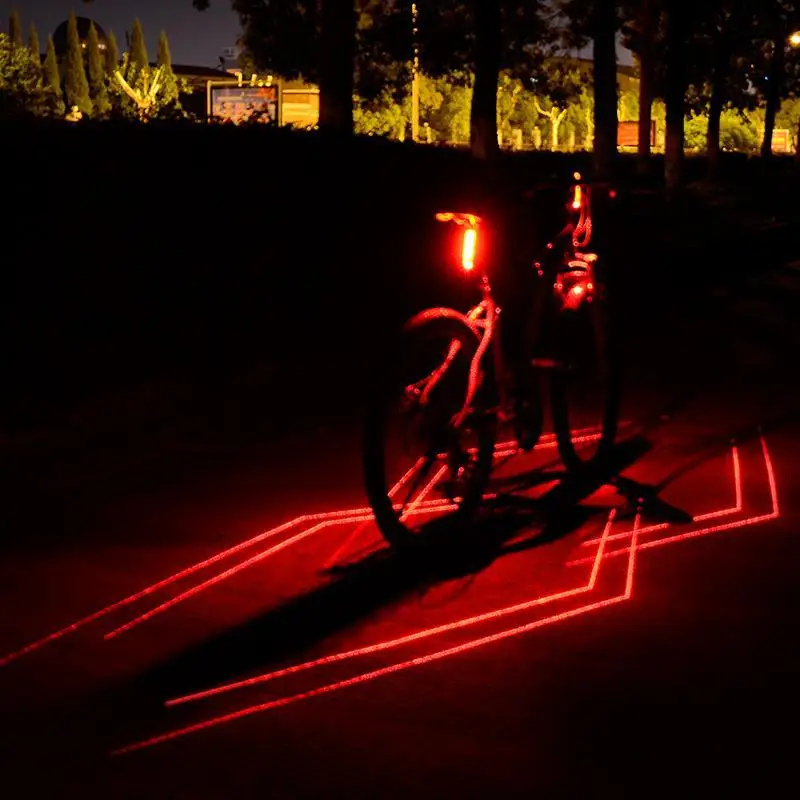 

USB Rechargeable 5 LED+ 1 Laser Bicycle Taillight IPX5 Waterproof Safety Warning Lamp Bike Cycling Rear Lamp Bicycle Light