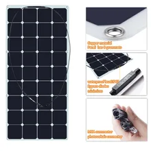 120 Watt 18 Volt Monocrystalline Sunpower Semi Flexible Solar Panel Bendable folding Solar panel charger with MC4 connector