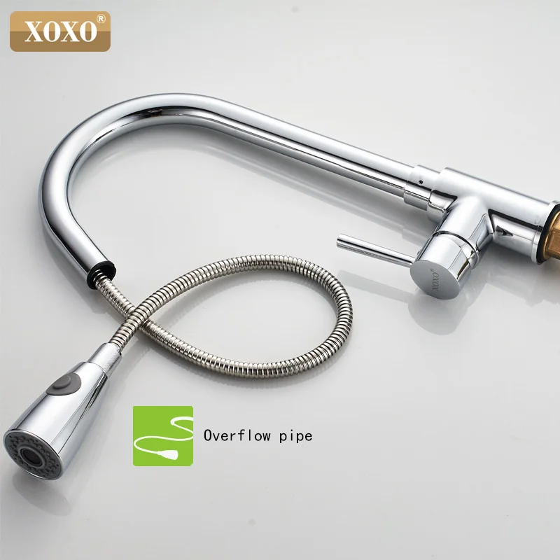  XOXO Deluxe Pull out Spray Kitchen Faucet Mixer Tap Pullout Sprayer Kitchen Faucet SATIN NICKEL BRU - 32769724148