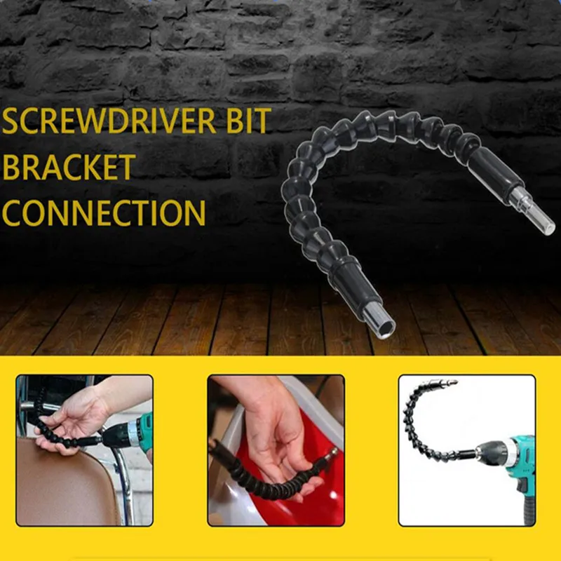 

New 360 Degrees 295mm Electronics Drill Black Flexible Shaft Bits Extention Screwdriver Bit Holder Connect Link