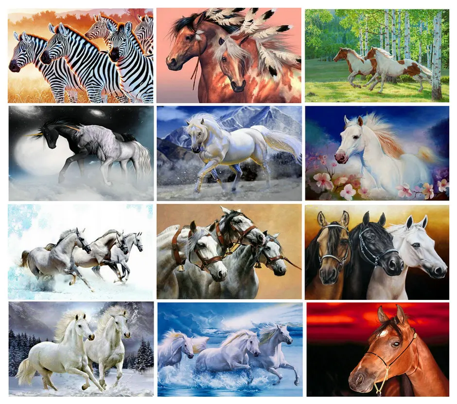 

Full round drill 3D diamond painting "horse unicorn" diy diamond embroidered rhinestone decoration kit