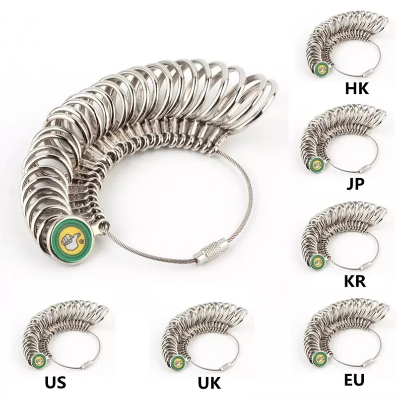 

1 Set Metal Finger Ring Gauge ring size tool for EU US HK Ring Sizer Measure Jewelry Making supplies