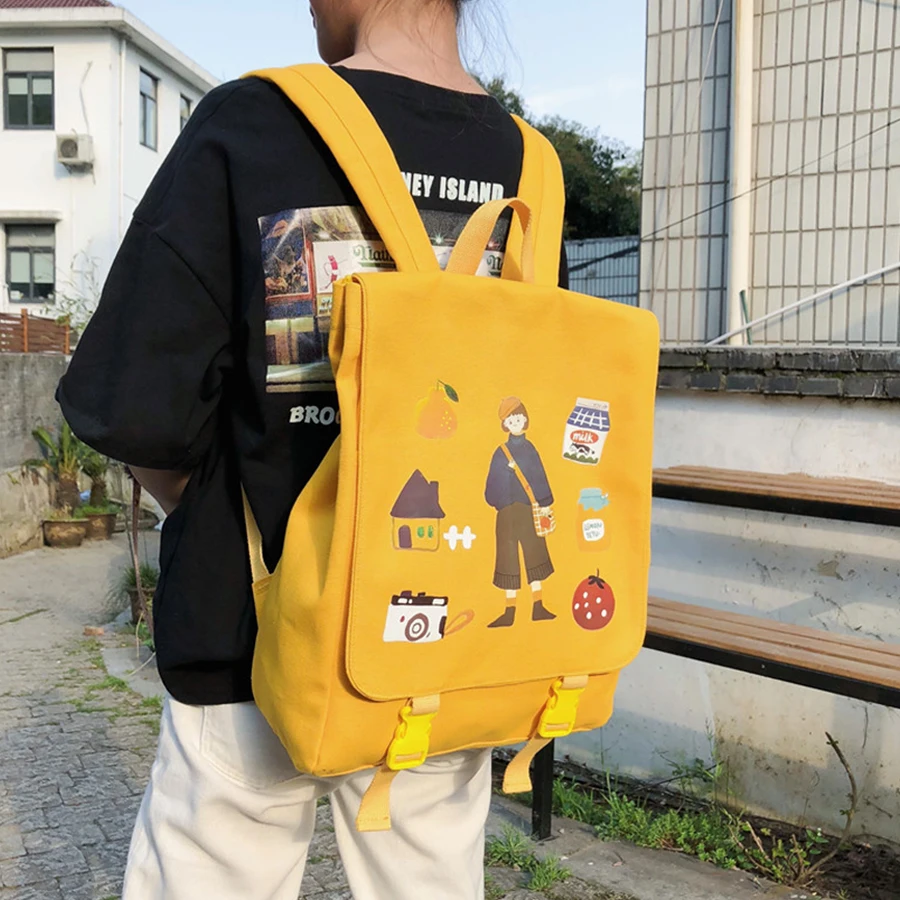 

Harajuku Cartoon Printing School Bags Women Backpacks Large Capacity Travel Backpack Women Cute Back Packs Student Bookbags 2019