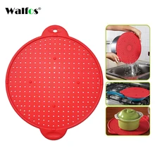 WALFOS 3 en 1 Pantalla Protectora de Pantalla Salpicaduras De Silicona Colador De Silicona Salvamanteles olla sartén tapa cubierta de Pantalla Protectora