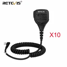 10 шт. Retevis RS-112 2Pin TK Plug IP54 Водонепроницаемый динамик микрофон с 3,5 мм разъем для гарнитуры для Kenwood Baofeng Walkie Talkie