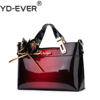 

Patent Leather women Handbags Ladies Totes Shoulder Bags messenger bag Flower Handle Bags luxury Designer Handbags High Quality