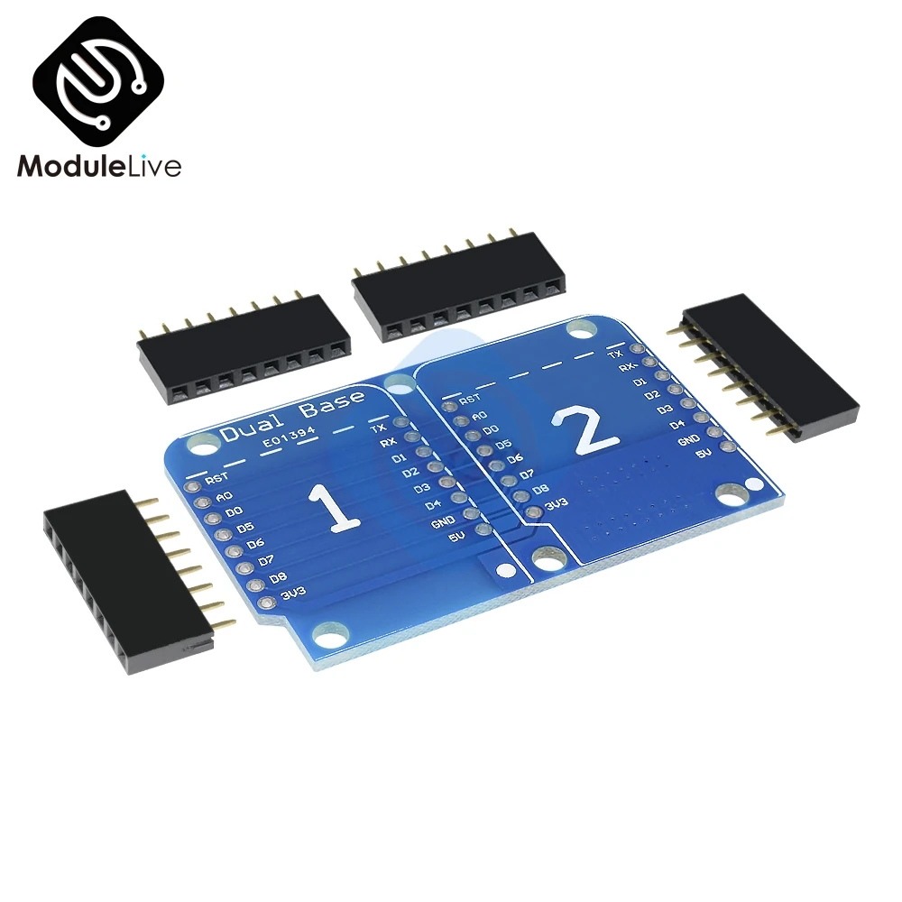 

For Wemos D1 Mini Double Socket Dual Base Shield Module D1 Mini ESP8266 Development Adapter Base Board 3.3V I/O