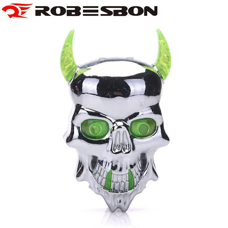 Discount ROBESBON Skull Waterproof Rear Bicycle Light Cycling Led Lamp Red Safe Warning Laser Taillight Bike Accessories 7 Modes 15