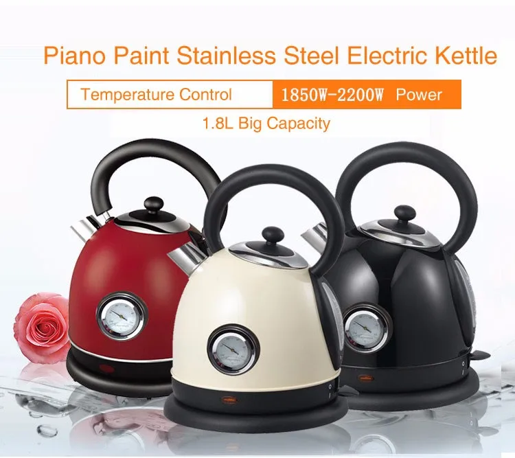 304 Stainless Steel Household Electric Water Kettle 1850W 1.8L Safety