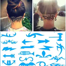Стиль волос татуировки шаблон трафареты и триммер Салон Парикмахерская DIY Парикмахерская модель для укладки волос инструменты 11,11
