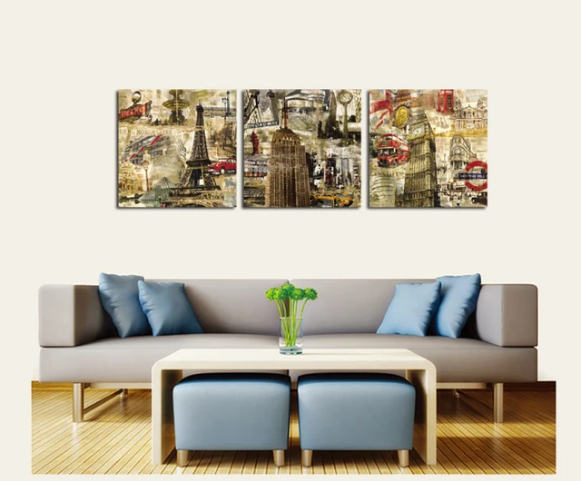 London Paris New York City Wall Vintage Oil Painting Prints on ... London Paris New York City Wall Vintage Oil Painting Prints on ...