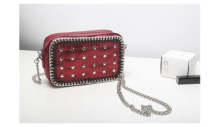 NIGEDU brand Small chain flap Crossbody Bag Female messenger bag Stella Star rivets Shoulder bag 2018 high quality Clutch purse Handbags (5)