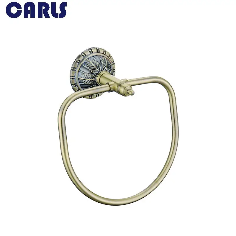 

CARLS European style carved antique towel ring bathroom modern creative towel rack wall hanging wall punching hardware pendant
