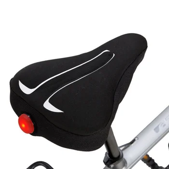 

Cycling Bike Silicone Cushion PU Leather Surface Silica Filled Gel Comfortable Hollow Ride Seat Shockproof Bicycle Saddle