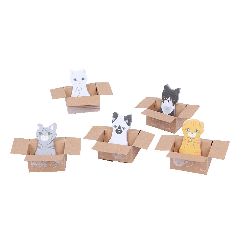 

Mini Cute Memo Pads Self-adhesive Carton Cat Small Scratch Pad Notes Sticker N times Posted Notebook Notepad School Office