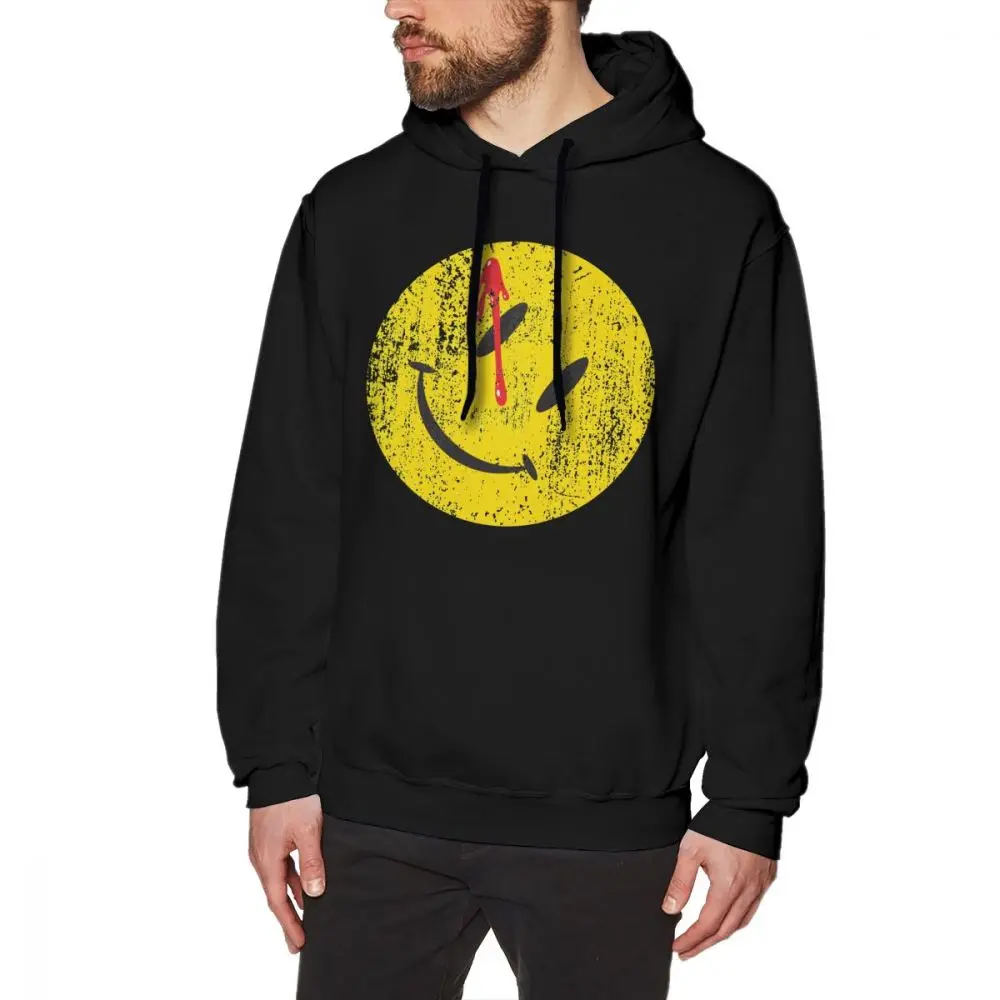 

Watchmen Hoodie Watchmen Smiley Hoodies XL Male Pullover Hoodie Cotton Outdoor Black Long Length Warm Popular Hoodies
