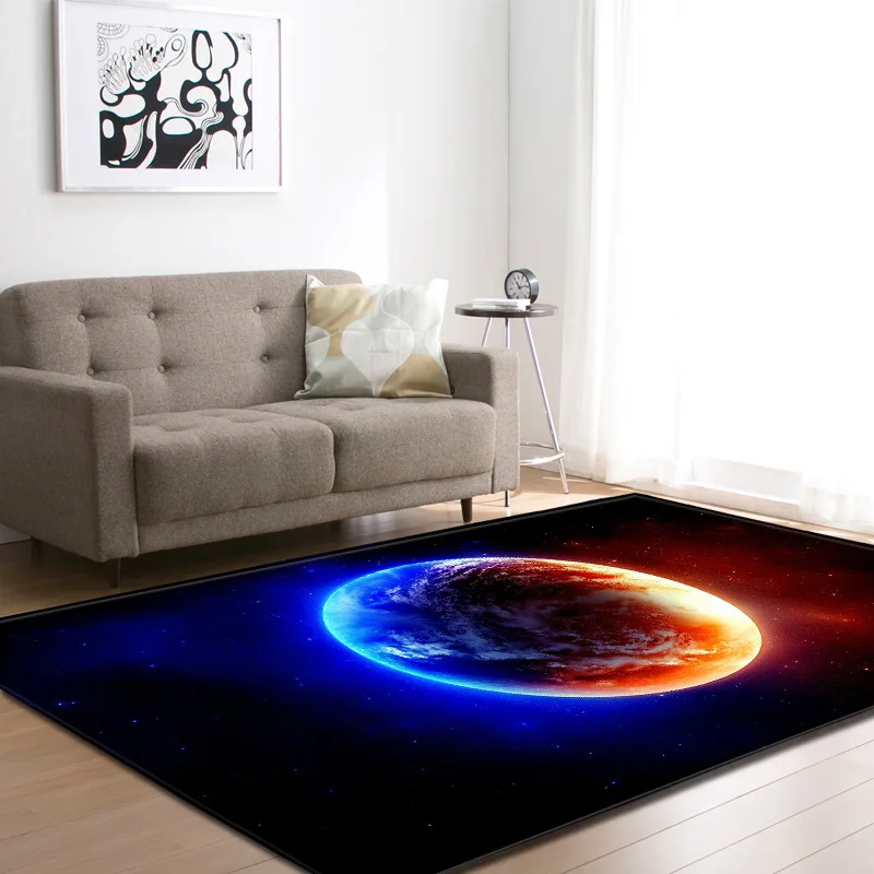 

Creative Painting Print Rectangle Carpets for Living Room Kids Play Pad Bedroom Area Rug Home Moden Solid Gift Home Decoration