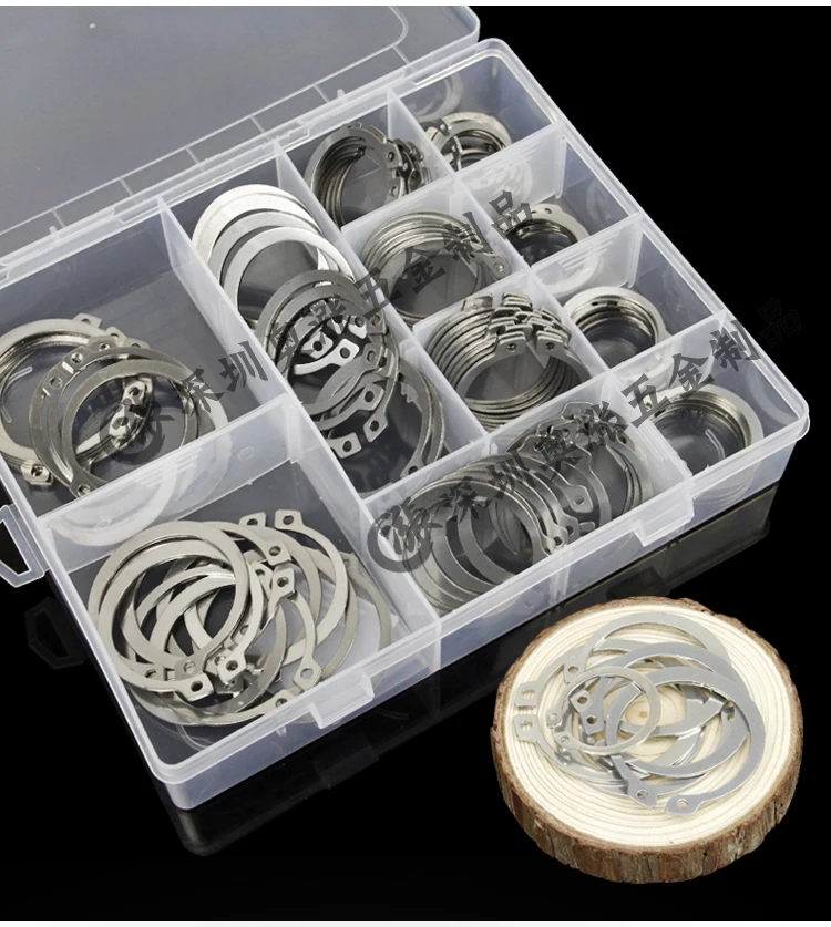 

110 pcs/set Internal Circlip Snap Ring Stainless Steel 11 Sizes Big C Type Ring Circlip Group Sets With Box Pack M26-47