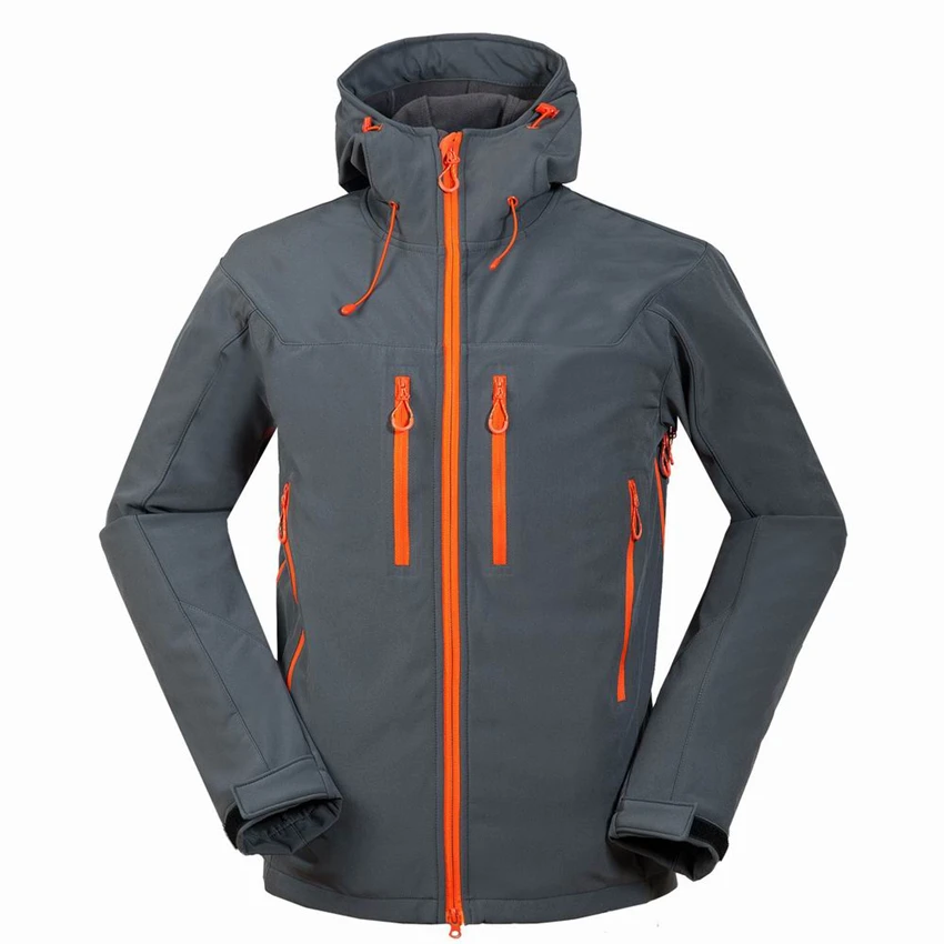 JACKSANQI Мужская зимняя флисовая походная куртка, лыжная походная куртка, водонепроницаемая Спортивная мужская куртка с капюшоном RA088