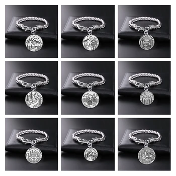 

Skyrim Camping Series Jewelry Wheat Chain Bracelet Silver Plated Heart Lobster Claw Clasp Heavy Chain Bracelets for Man Woman