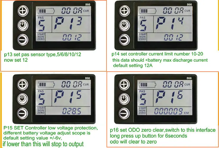 ЖК-дисплей 866+ контроллер BLDC 24v36v48v60v для электровелосипеда, аксессуары для скутера, запчасти для горного велосипеда