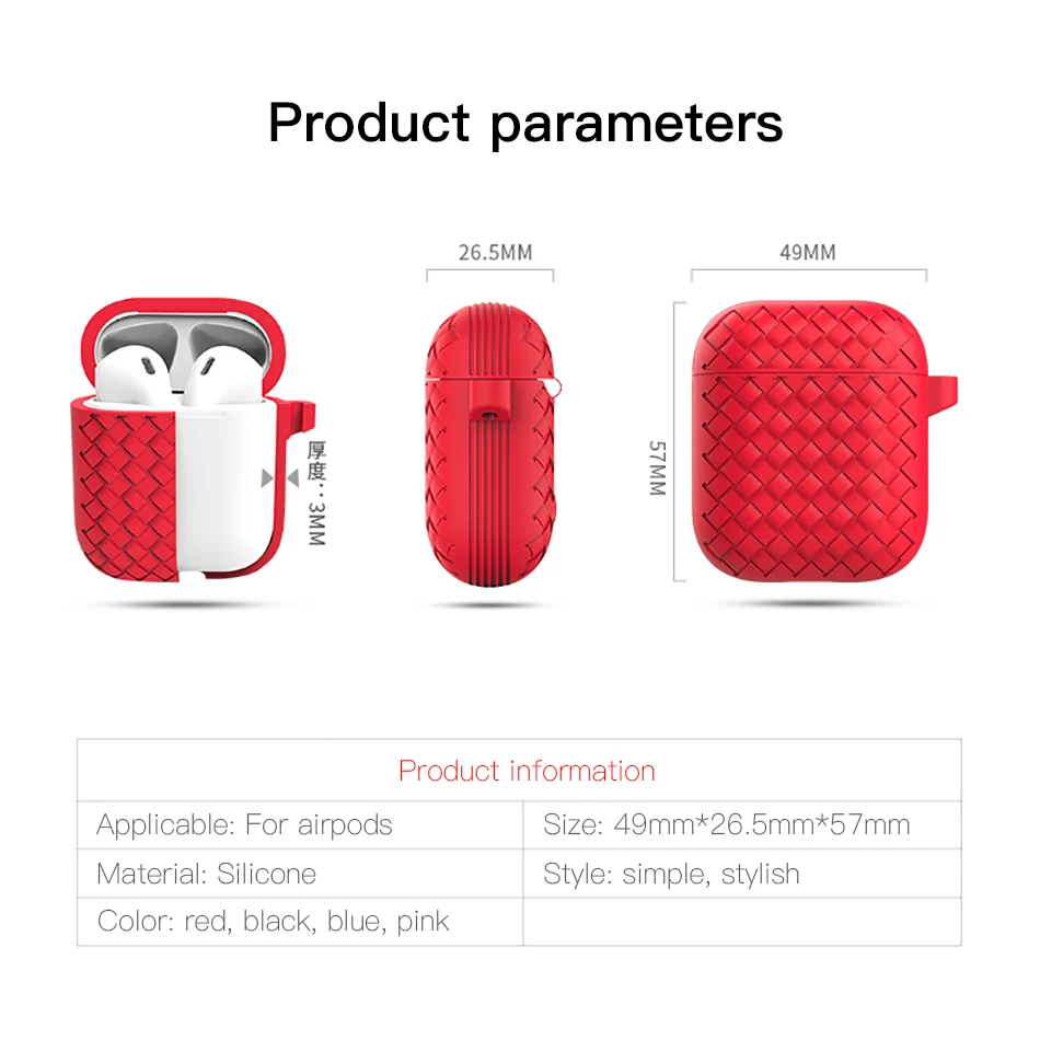!ACCEZZ Bluetooth Wireless Earphone Case For Apple Airpods Accessory Wireless Headphones Accessories Portable With Charging Box (5)