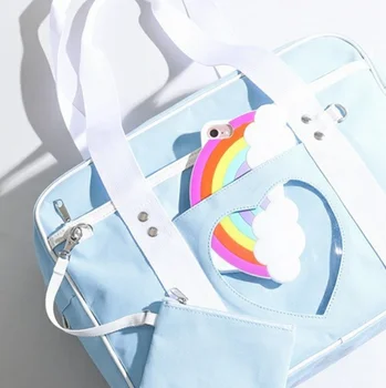 

Japan Transparent Love Ita Bag JK Uniform Bag Makarong One Shoulder Handbag Lolita messenger bag 4 color